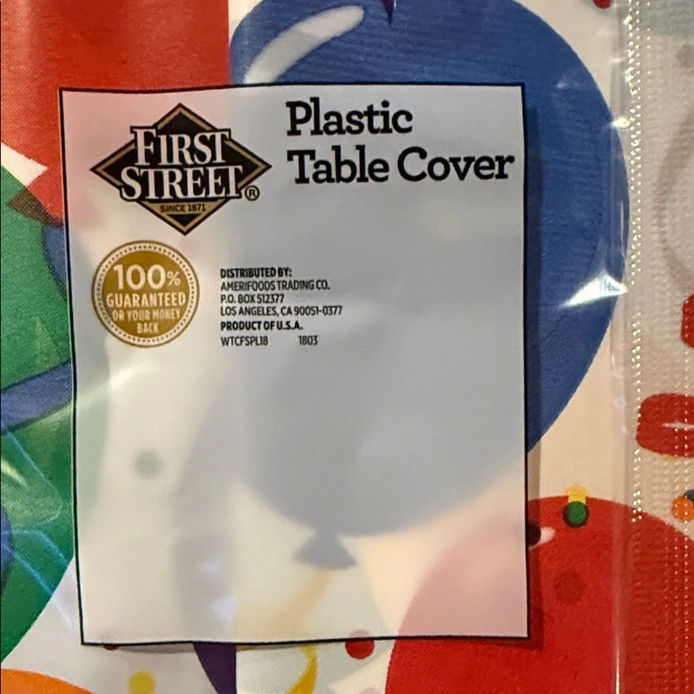 Two Multicolor Balloon Plastic Table Covers